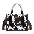 Wrangler Cow Print Tassel Crossbody Bag (X6W4901BAG) Black