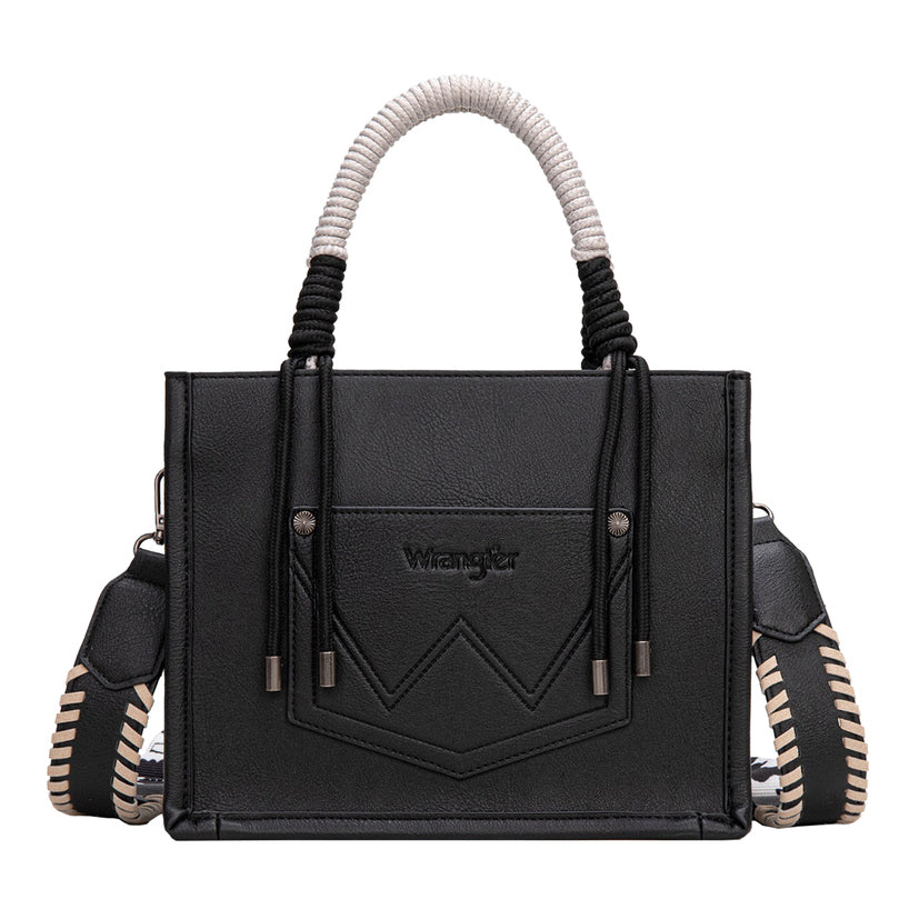 Wrangler Cow Print Tassel Crossbody Bag (X6W4901BAG) Black