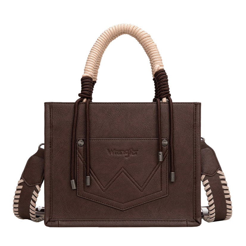 Wrangler Cow Print Tassel Crossbody Bag (X6W4901BAG) Chocolate