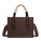 Wrangler Cow Print Tassel Crossbody Bag (X6W4901BAG) Chocolate