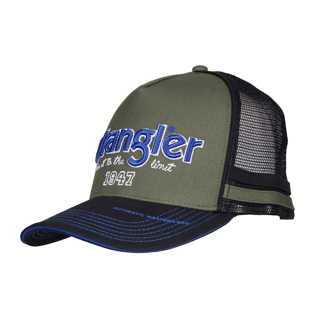 Wrangler Dave High Profile Trucker Cap (X6S1942CAP) Cypress/Black