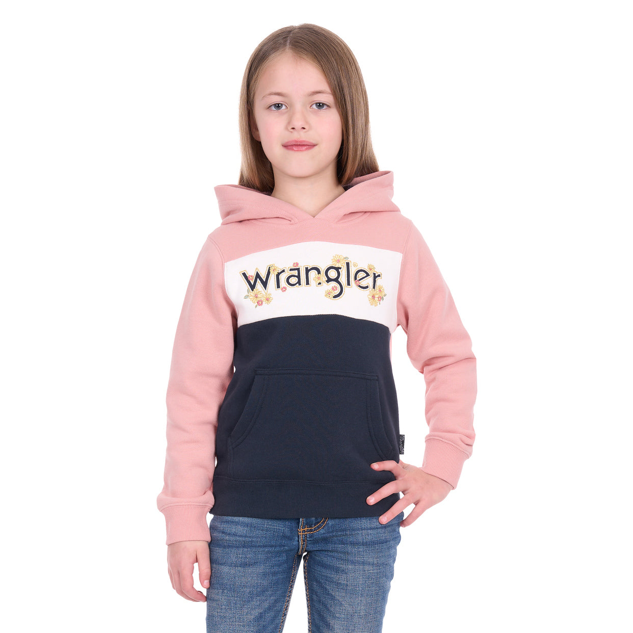 Wrangler Girls Brooke Hoodie (X6W5597541) Rose/Navy