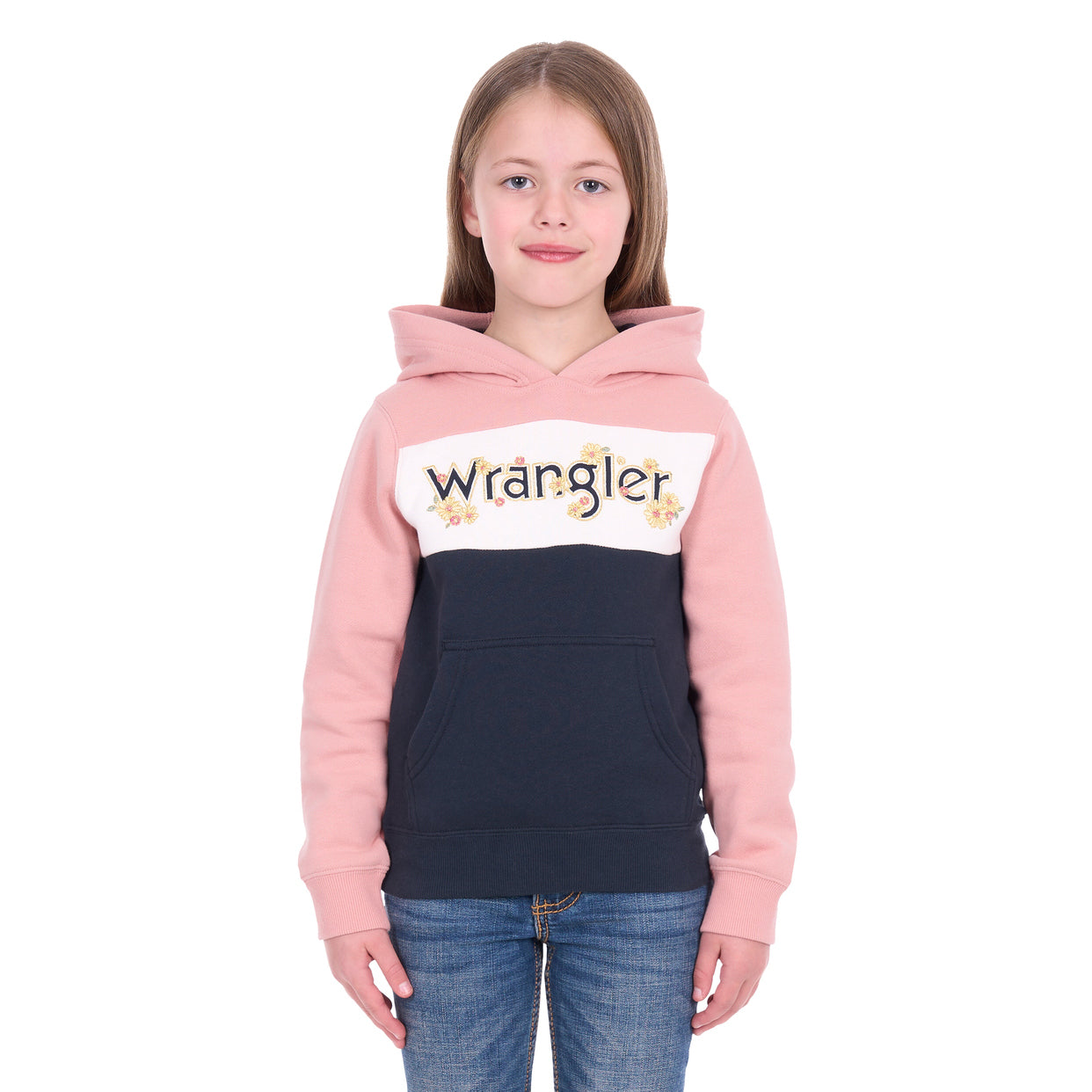 Wrangler Girls Brooke Hoodie (X6W5597541) Rose/Navy