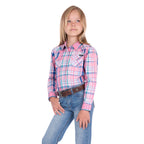 Wrangler Girls Kiara Logo L/S Shirt (X6S5129603) Blue/Pink