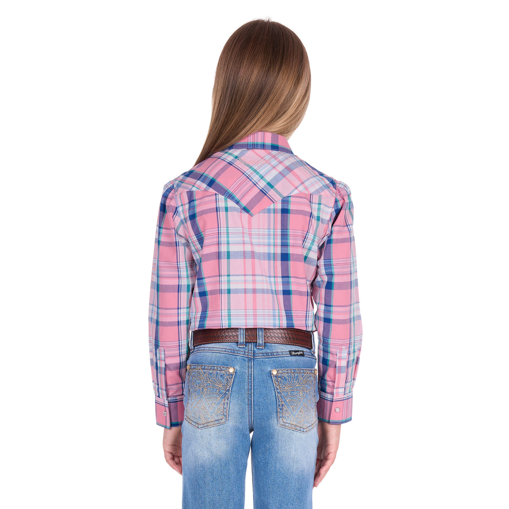 Wrangler Girls Kiara Logo L/S Shirt (X6S5129603) Blue/Pink