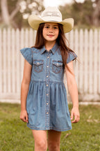 Wrangler Girls Poppy S/S Dress (X6S5401597) Chambray
