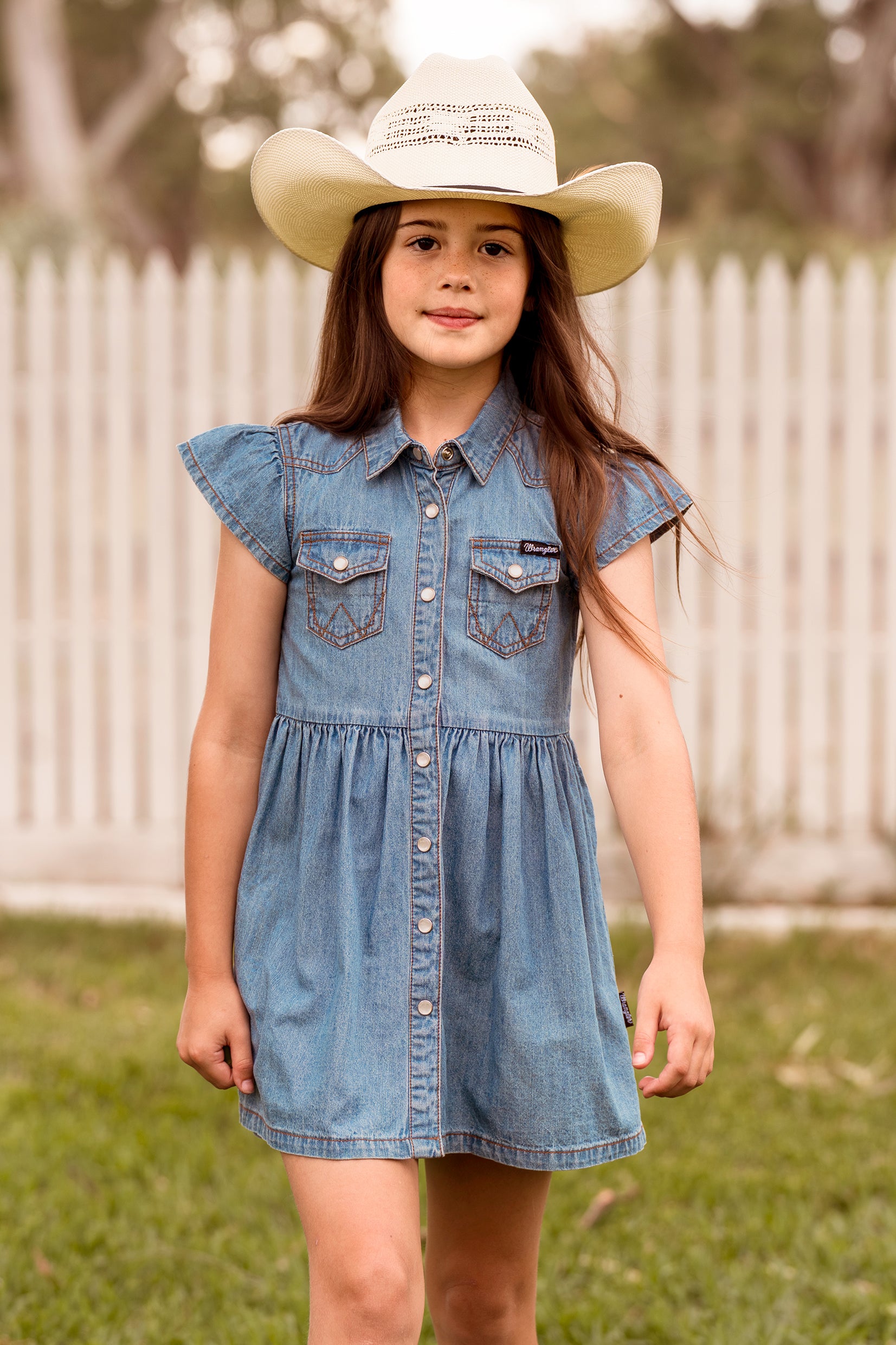 Wrangler Girls Poppy S/S Dress (X6S5401597) Chambray