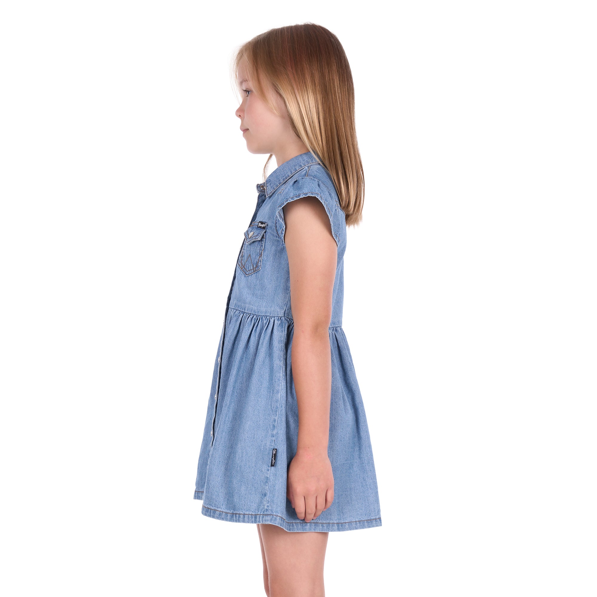 Wrangler Girls Poppy S/S Dress (X6S5401597) Chambray