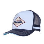 Wrangler Hank High Profile Trucker Cap (X6S1943CAP) Navy/Light Blue 3-4 Front View