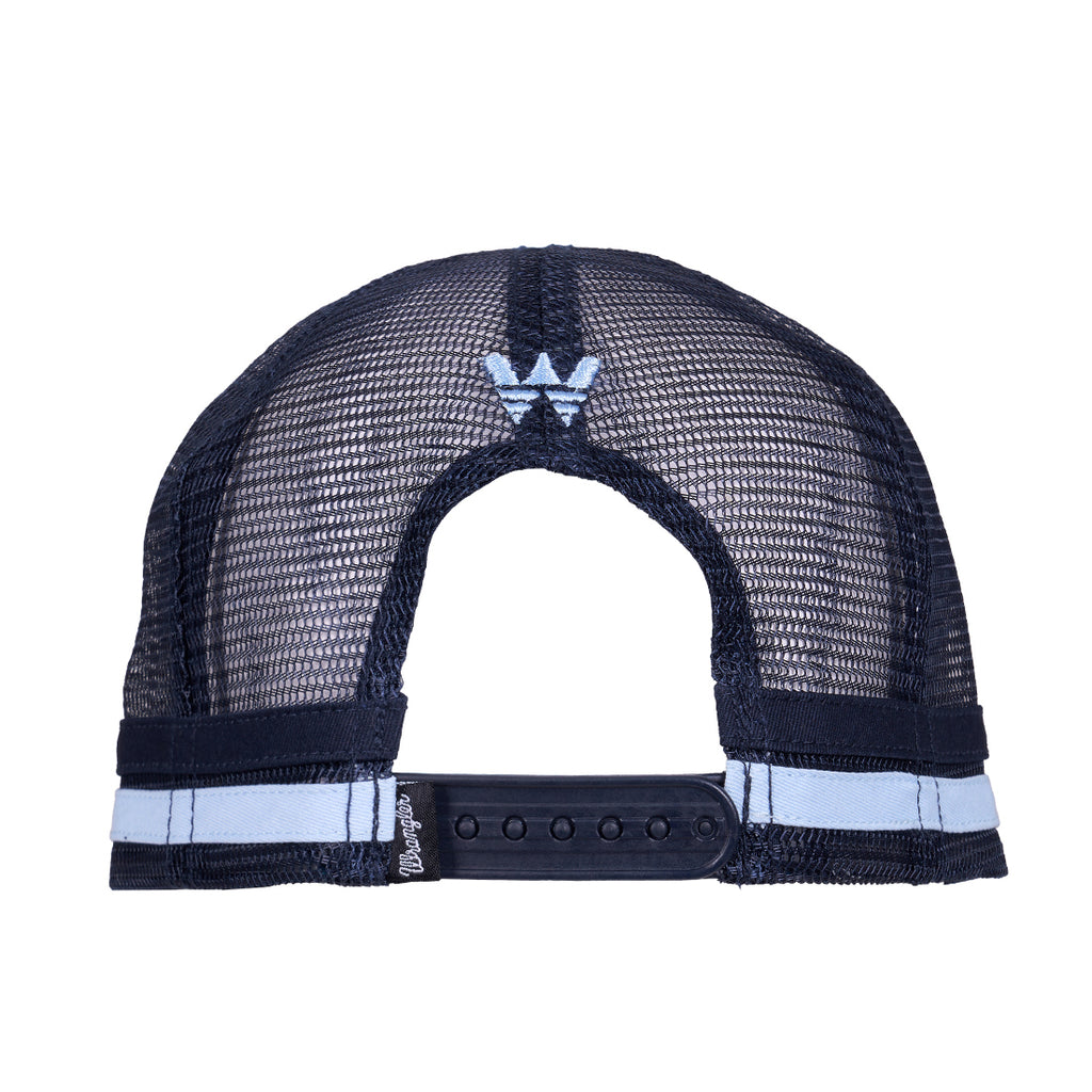 Wrangler Hank High Profile Trucker Cap (X6S1943CAP) Navy/Light Blue Back