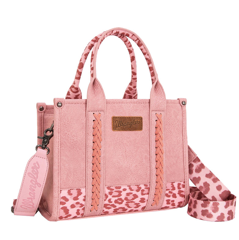 Wrangler Southwestern Leopard Print Crossbody Bag (X6S2934BAG) Pink Front