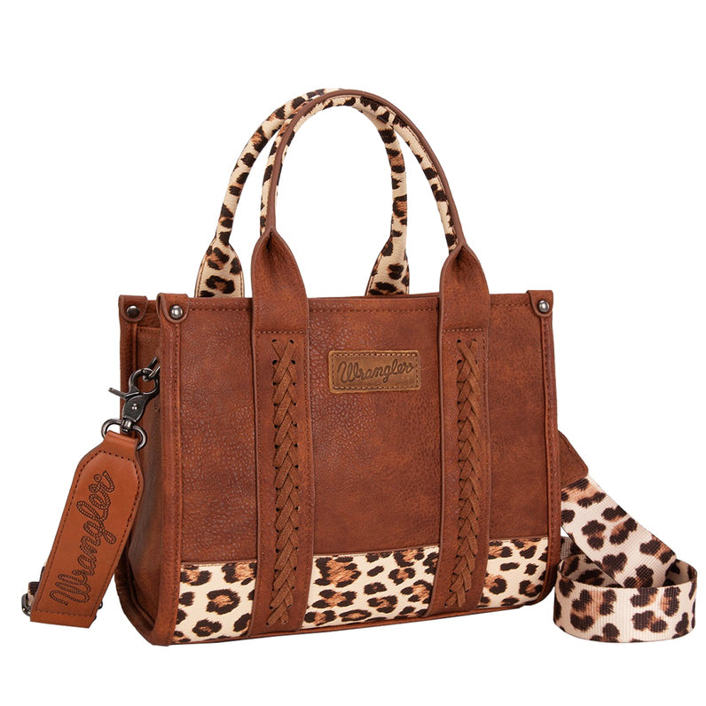 Wrangler Southwestern Leopard Print Crossbody Bag (X6S2934BAG) Tan Front