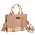 Wrangler Southwestern Leopard Print Crossbody Bag (X6S2934BAG) Taupe Front
