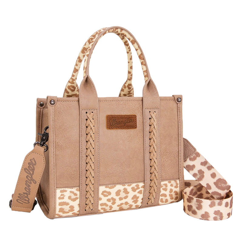 Wrangler Southwestern Leopard Print Crossbody Bag (X6S2934BAG) Taupe Front