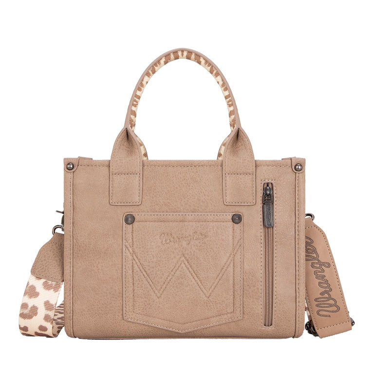 Wrangler Southwestern Leopard Print Crossbody Bag (X6S2934BAG) Taupe Back
