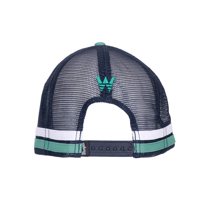Wrangler Mens Arthur High Profile Trucker Cap (X6W1945CAP) Sage/Navy OSFM