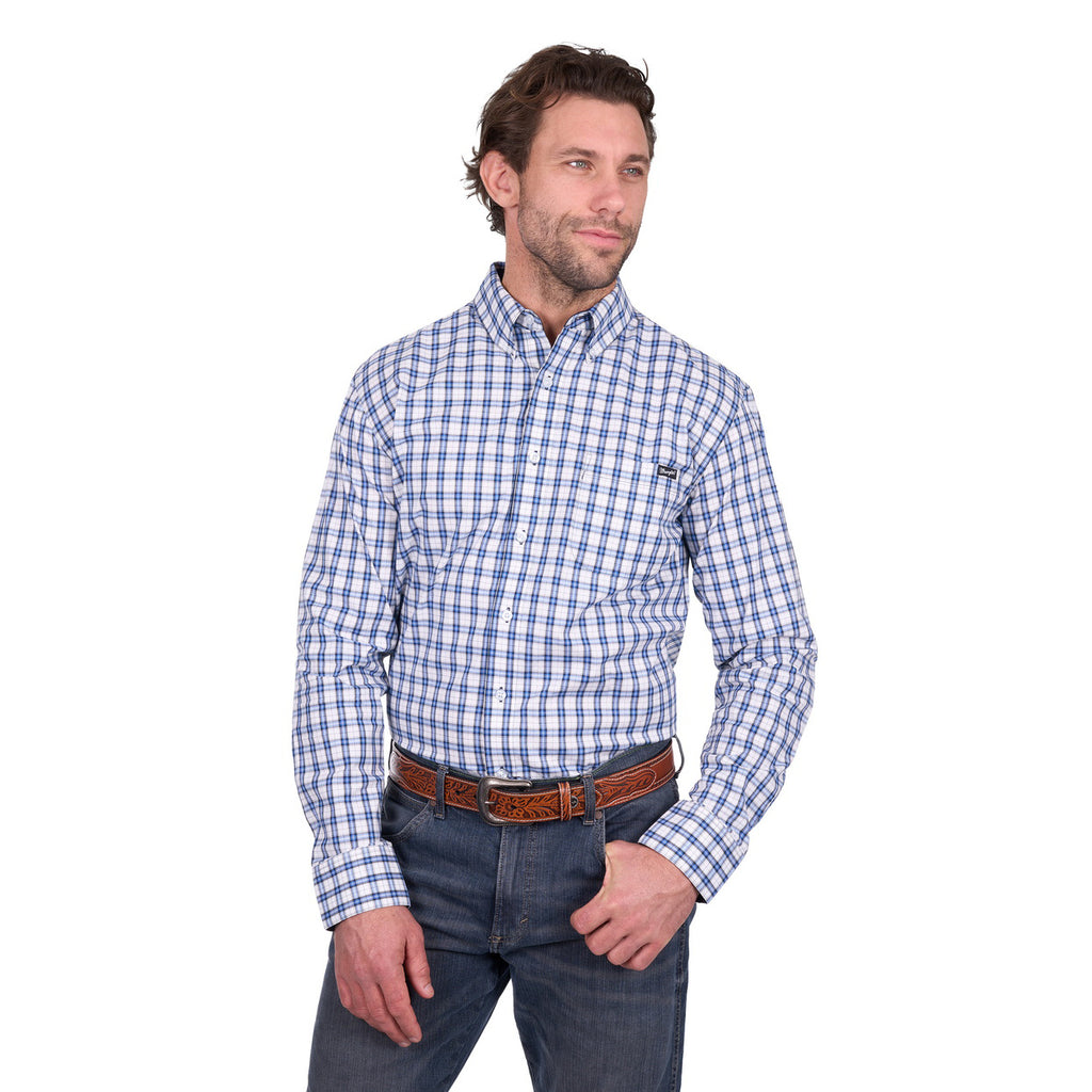 Wrangler Mens Bob L/S Shirt (X6W1115489) Navy/Blue