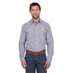 Wrangler Mens Carl L/S Shirt (X6W1111486) Navy/Tan