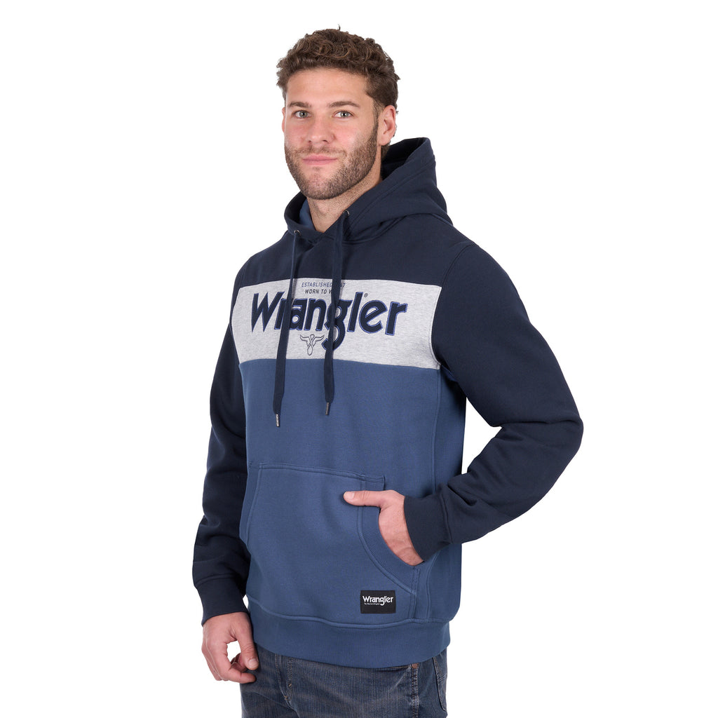 Wrangler Mens Clinton Hoodie (X6W1540513) Navy/Denim