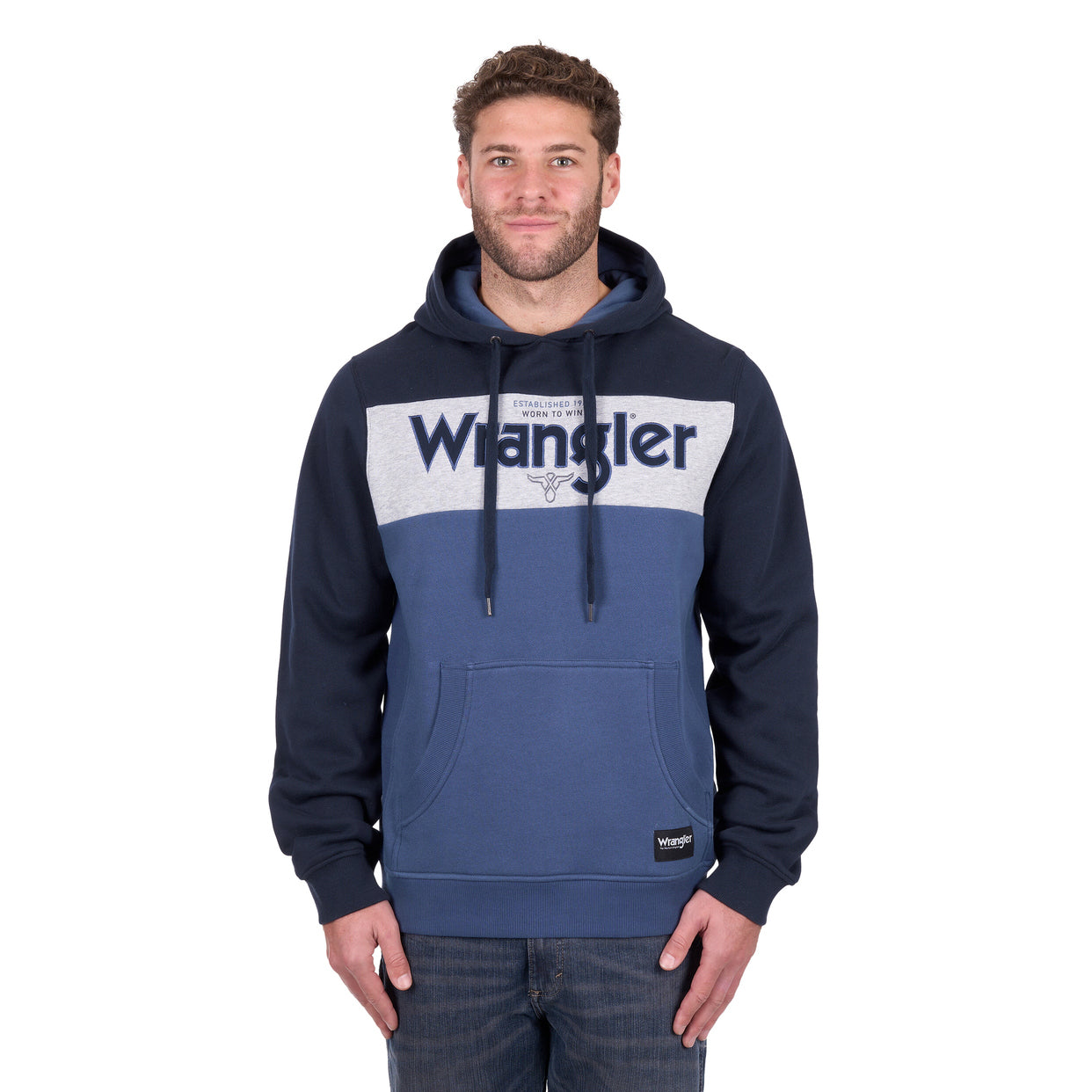 Wrangler Mens Clinton Hoodie (X6W1540513) Navy/Denim