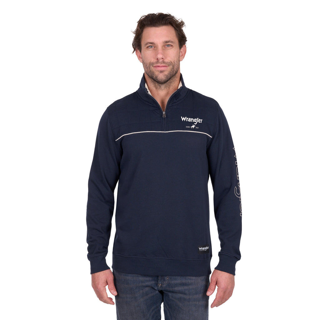 Wrangler Mens Dale 1/4 Zip Pullover (X6W1573509) Navy