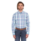 Wrangler Mens Dale L/S Shirt (X6S1115671) Light Green/Blue