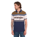 Wrangler Mens Daniel S/S Polo (X6S1566675) Navy/Tan