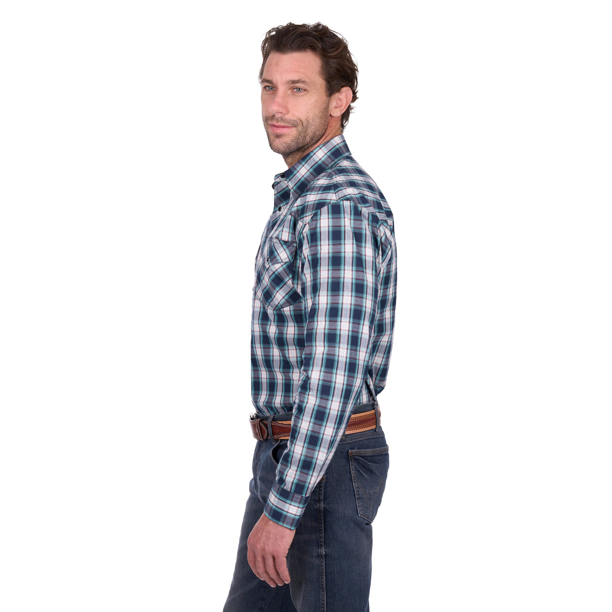 Wrangler Mens Dustin L/S Shirt (X6W1112482) Black/Green