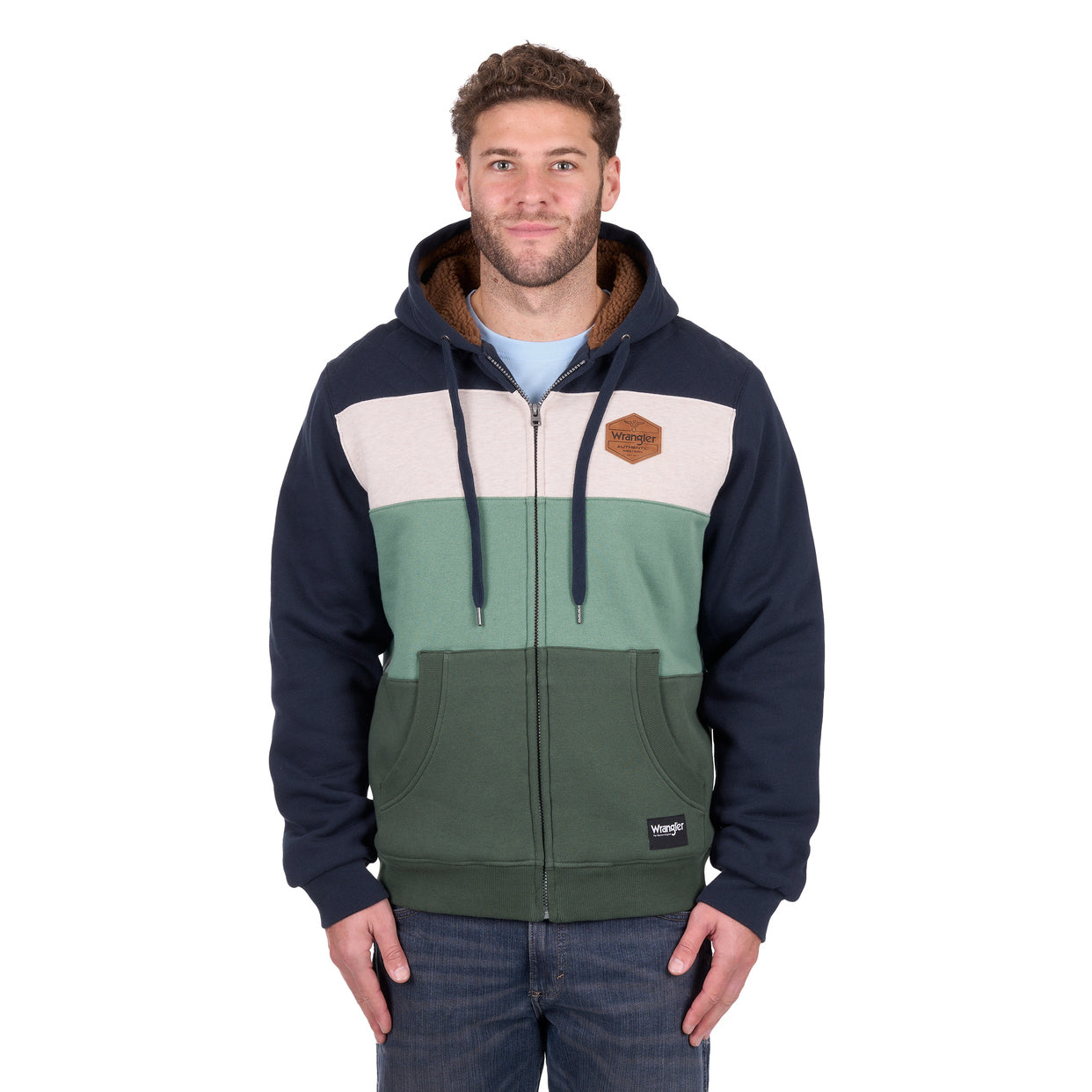 Wrangler Mens Dwayne Zip Up Hoodie (X6W1770515) Navy/Cypress