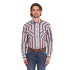 Wrangler Mens Eli Logo L/S Shirt (X6S1111659) Denim/Tan