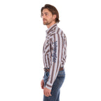 Wrangler Mens Eli Logo L/S Shirt (X6S1111659) Denim/Tan
