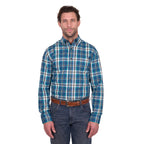 Wrangler Mens Erik L/S Shirt (X6W1115491) Blue/Cypress
