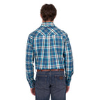 Wrangler Mens Erik L/S Shirt (X6W1115491) Blue/Cypress