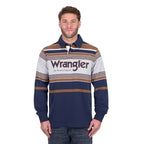 Wrangler Mens Federick Rugby (X6W1552501) Navy/Tan