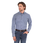 Wrangler Mens Gary L/S Shirt (X6S1115670) Navy/White