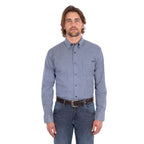Wrangler Mens Gary L/S Shirt (X6S1115670) Navy/White