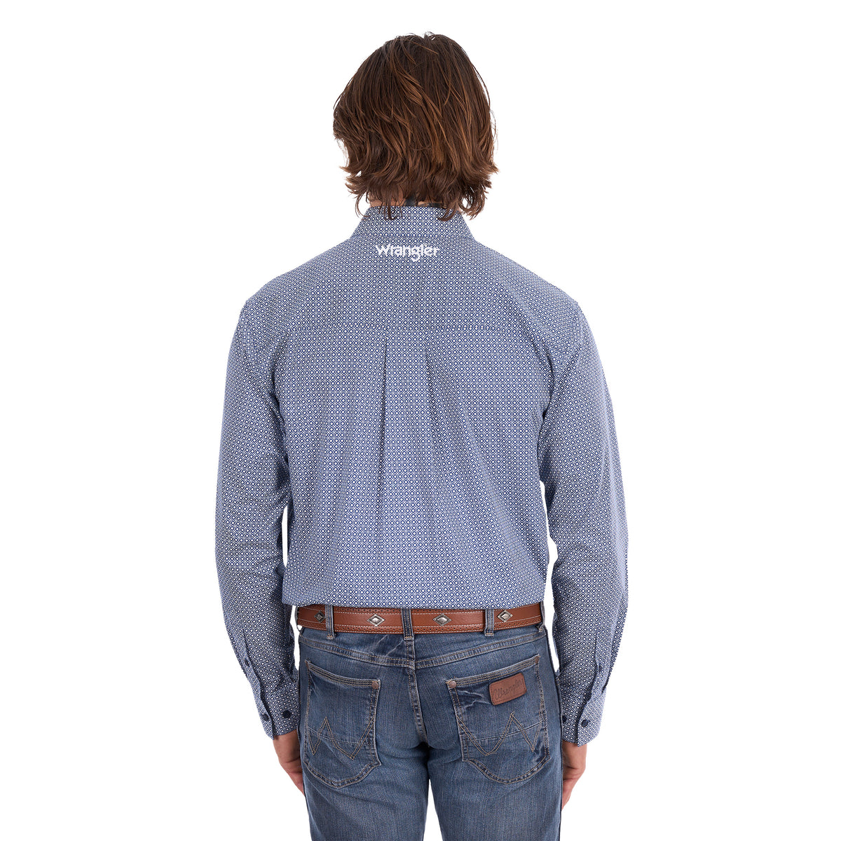 Wrangler Mens Gary L/S Shirt (X6S1115670) Navy/White