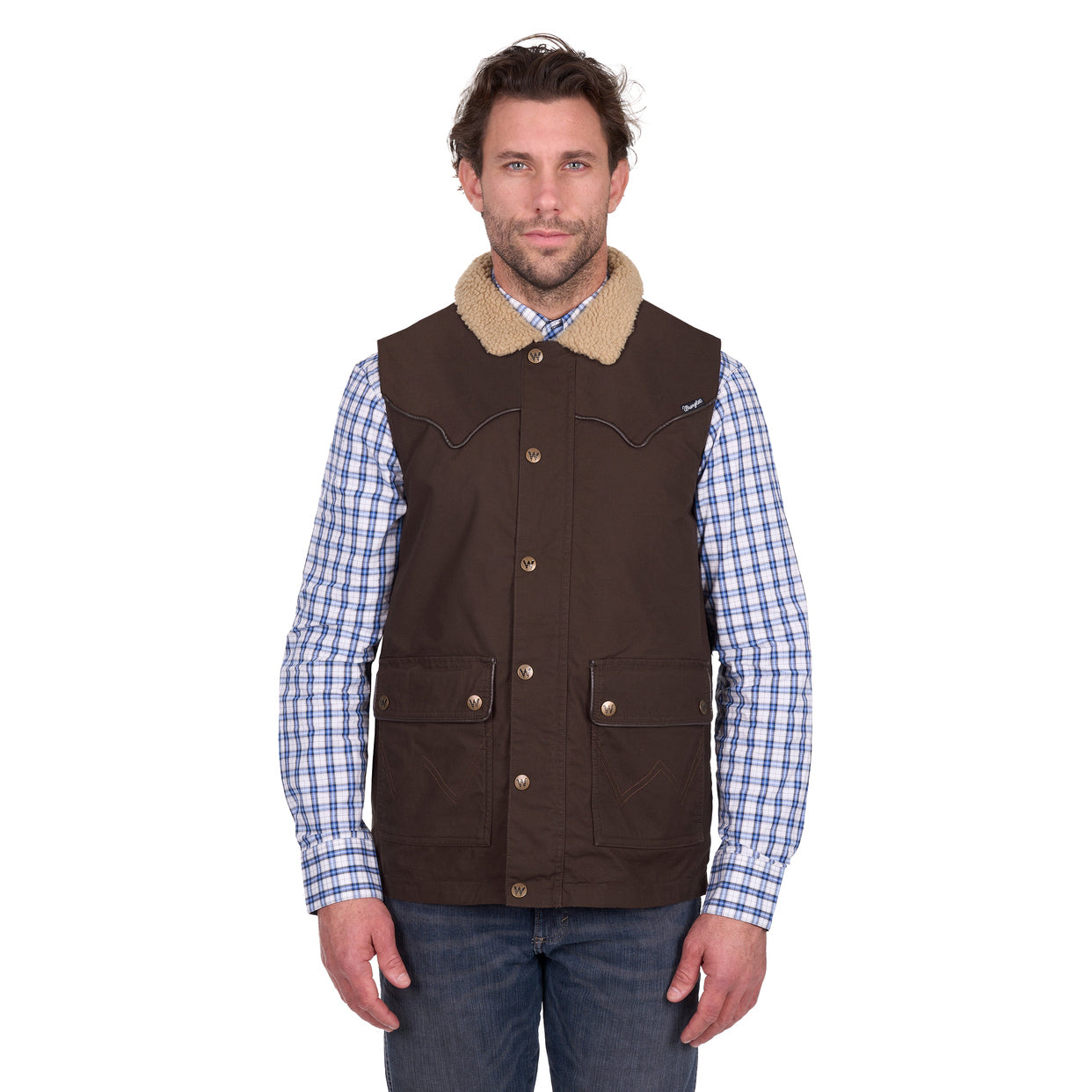 Wrangler Mens Jerome Vest (X6W1671522) Chocolate