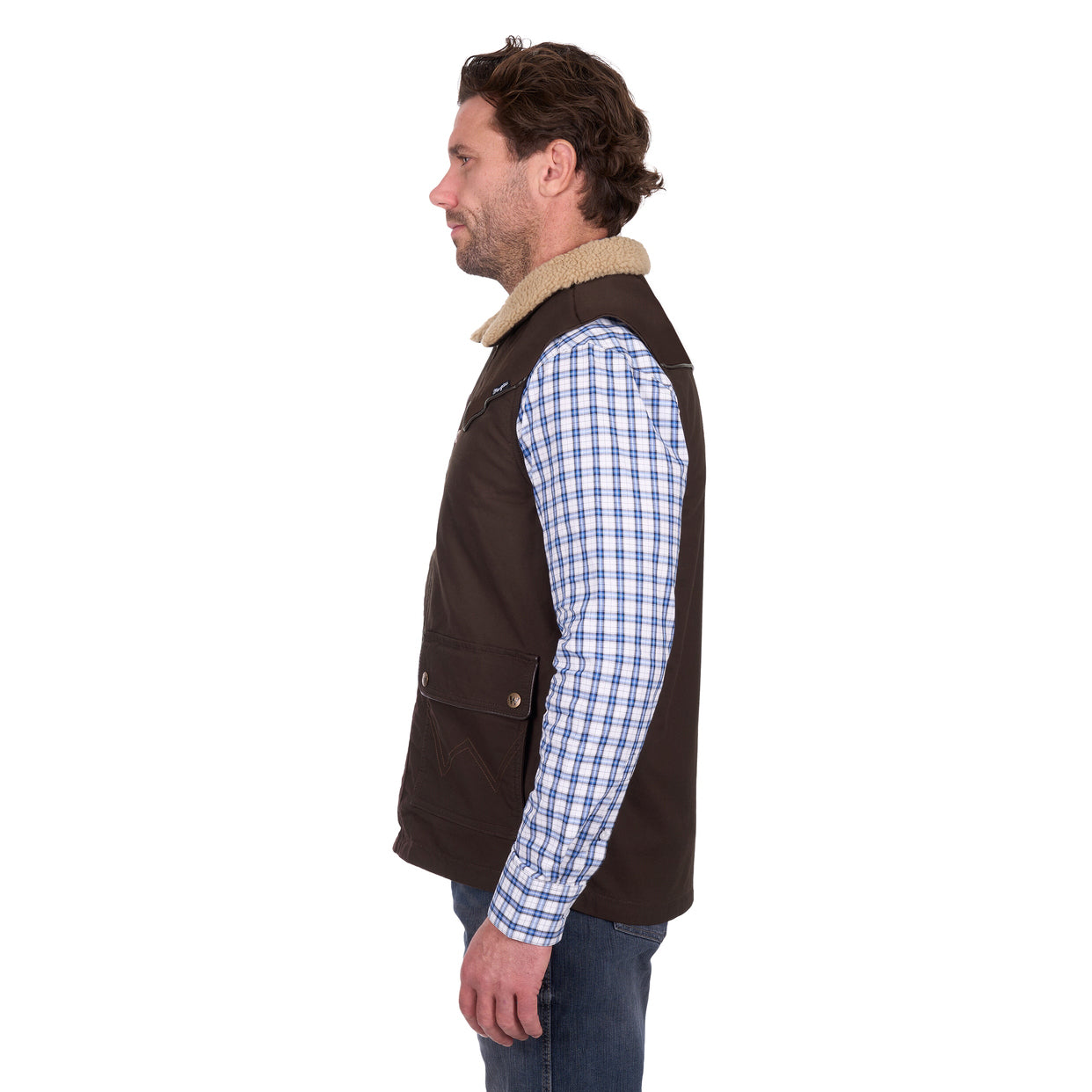 Wrangler Mens Jerome Vest (X6W1671522) Chocolate