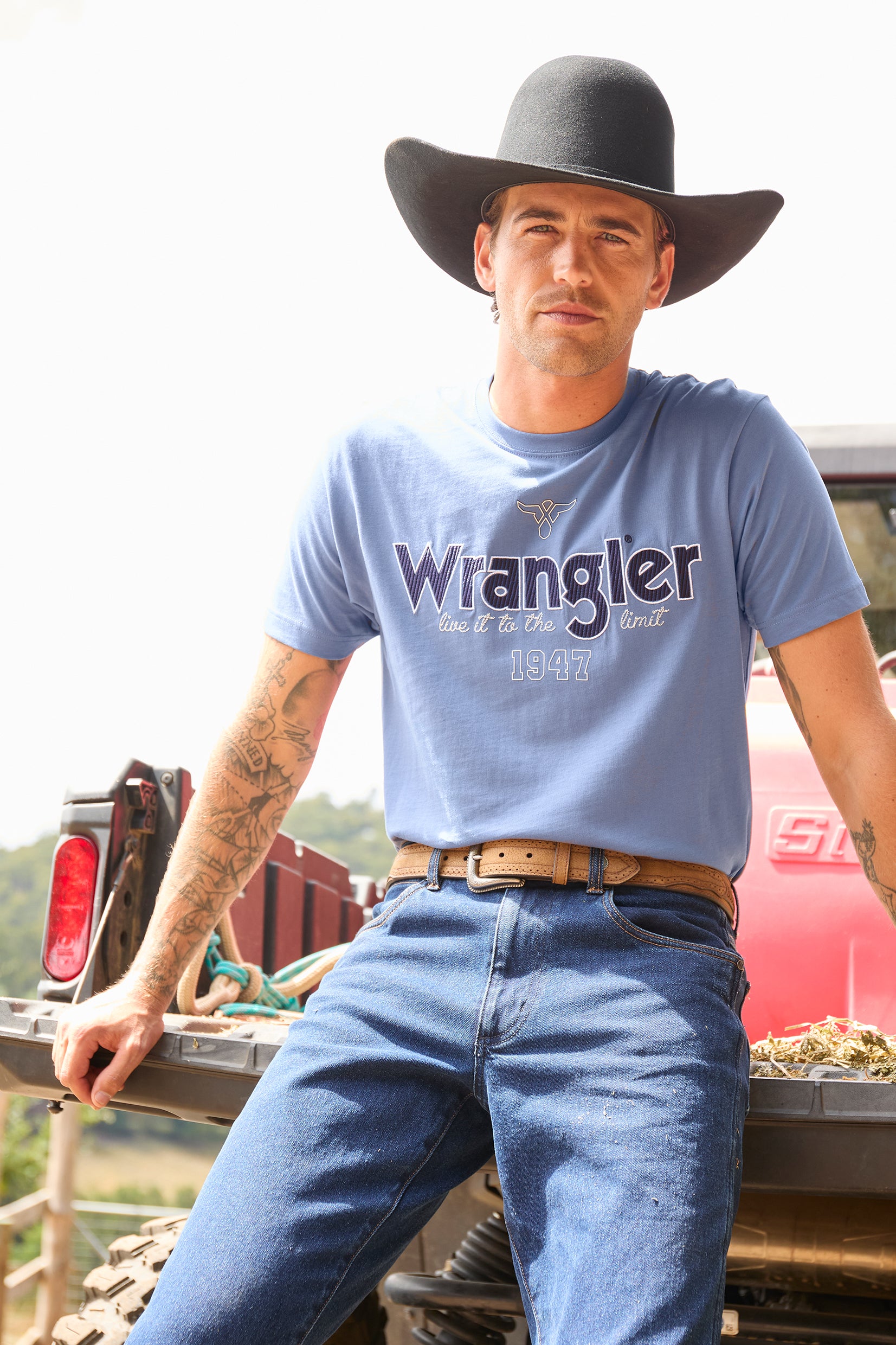 Wrangler Mens John S/S Tee (X6S1557685) Storm Blue