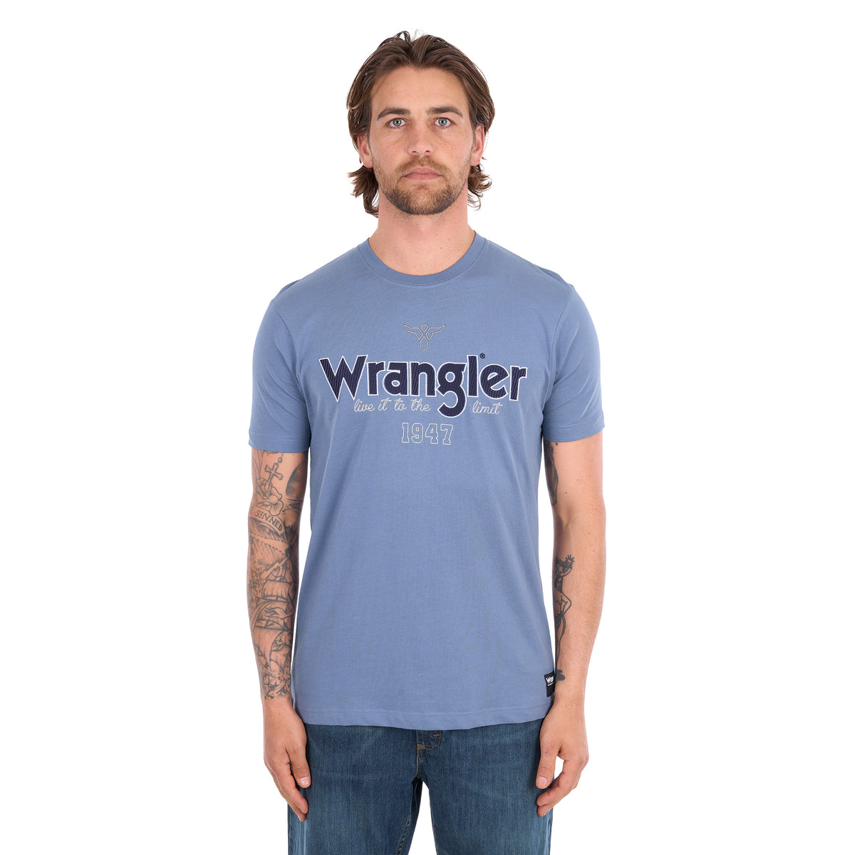 Wrangler Mens John S/S Tee (X6S1557685) Storm Blue
