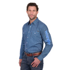 Wrangler Mens Kyle Logo L/S Shirt (X6W1111481) Navy/Blue