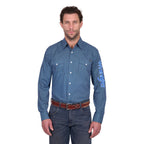 Wrangler Mens Kyle Logo L/S Shirt (X6W1111481) Navy/Blue