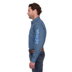 Wrangler Mens Kyle Logo L/S Shirt (X6W1111481) Navy/Blue
