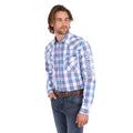 Wrangler Mens Louis Logo L/S Shirt (X6S1111662) Light Blue/Red