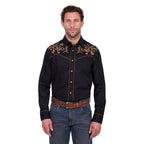 Wrangler Mens Luke Embroided L/S Shirt (X6W1111494) Black