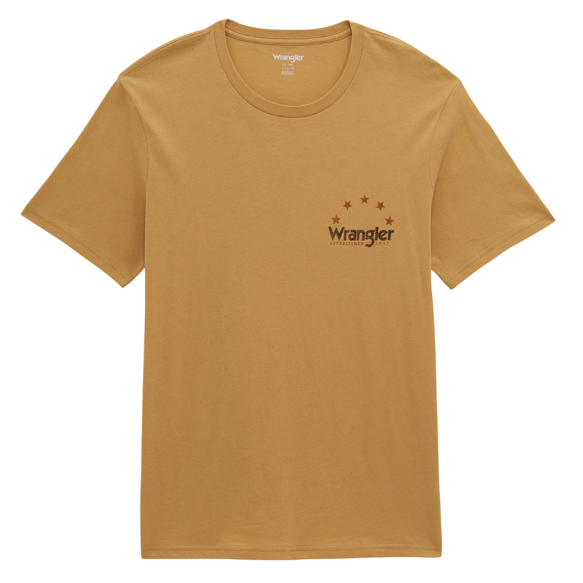 Wrangler Mens Regular Fit S/S Tee (112380268) Curry Heather Flat Lay Front
