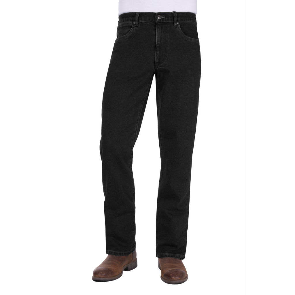 Wrangler Mens Regular Slim Straight Leg Jeans (XLR1203032) Black/Black