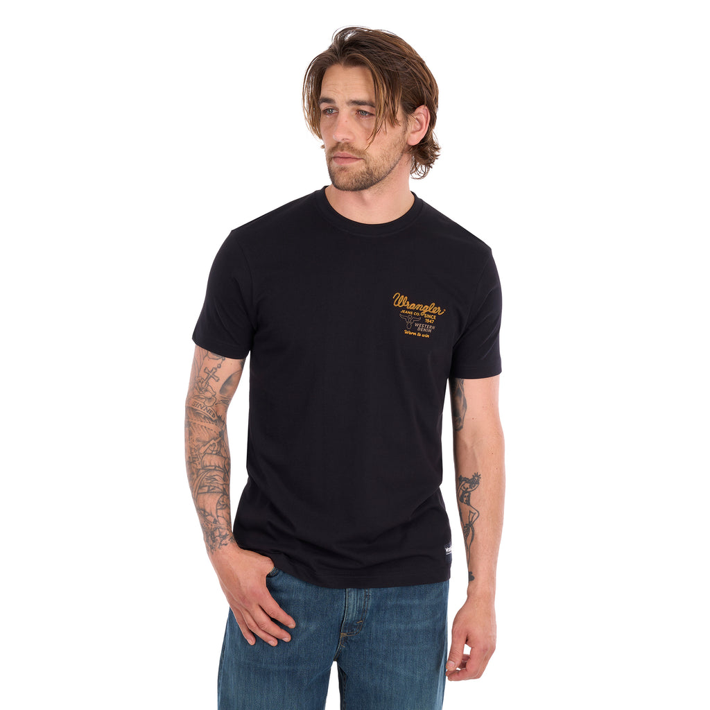Wrangler Mens Robert S/S Tee (XCP1557687) Black