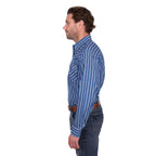 Wrangler Mens Roy L/S Shirt (X6W1111487) Denim/White